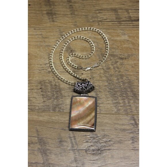 ExEx Claudia Agudelo Pendant Necklace Sterling Abalone Mother of Pearl Jewelry‎ - Picture 1 of 15